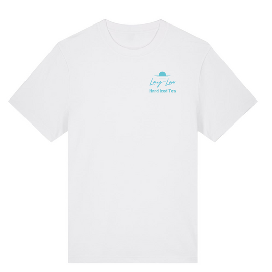 Front of white branded t-shirt