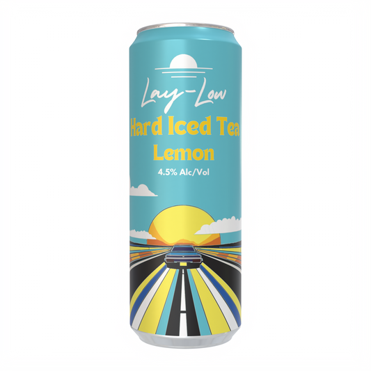 Front view of lemon hard iced tea