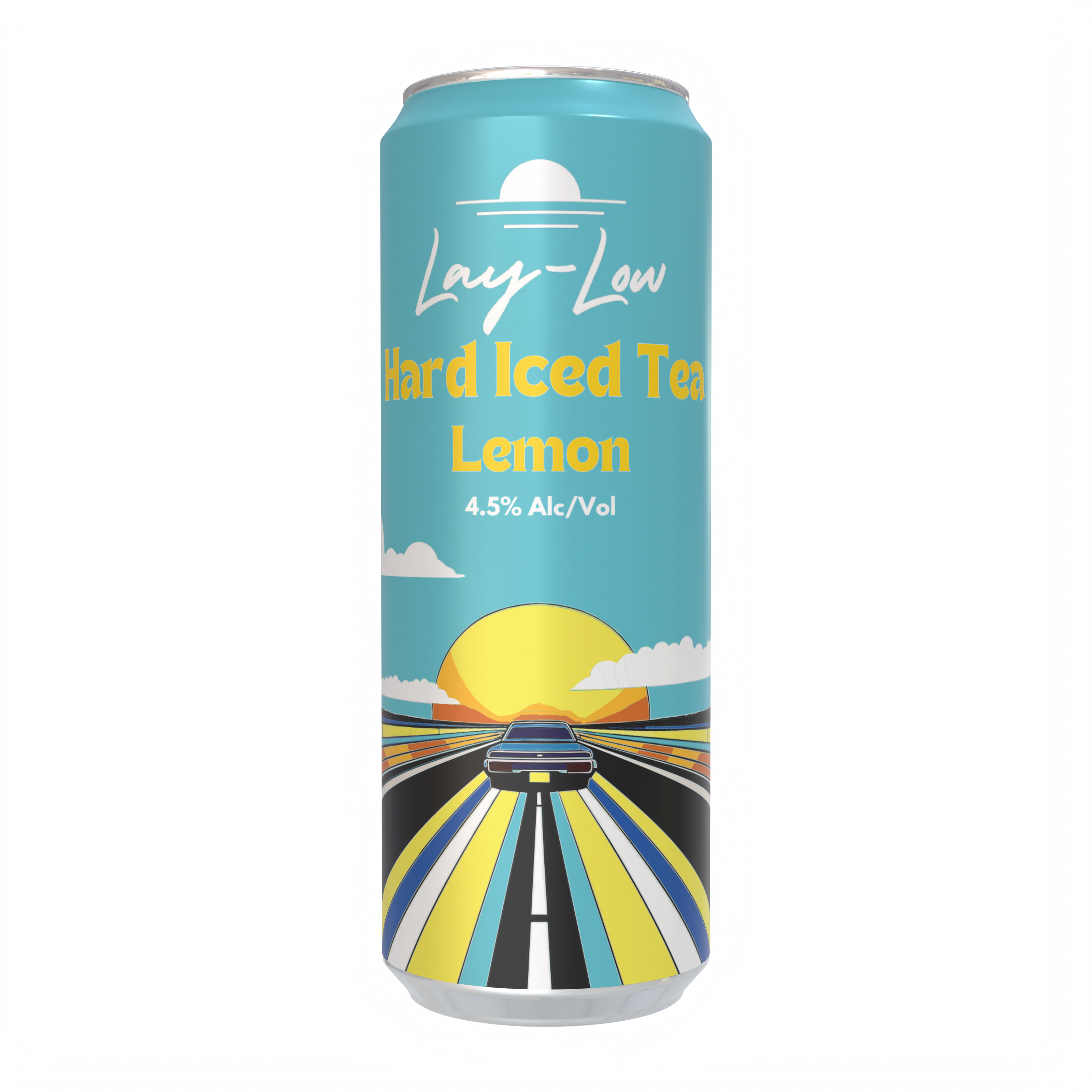 Front view of lemon hard iced tea