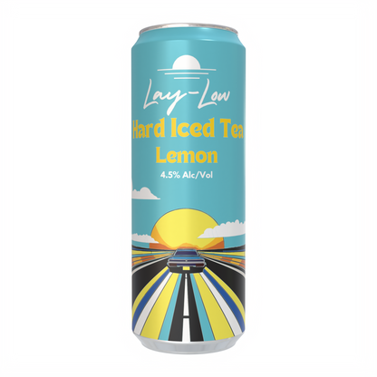 Front view of lemon hard iced tea